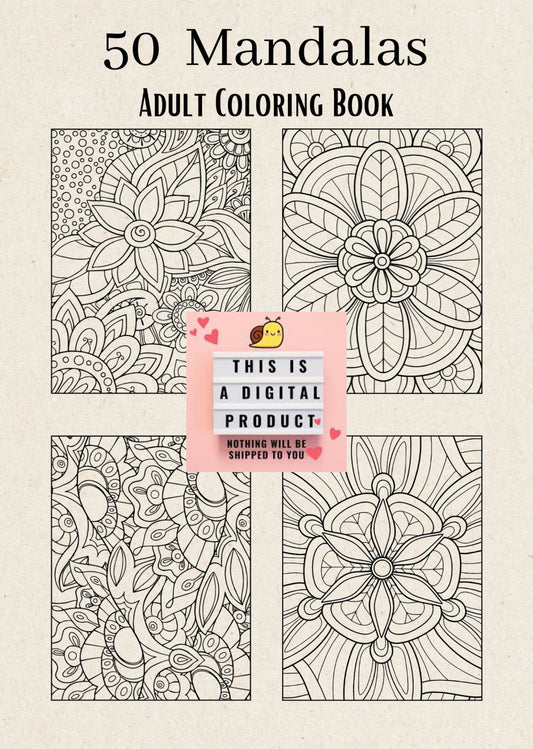 50 Mandalas: Adult Coloring Book . Digital Printing Market