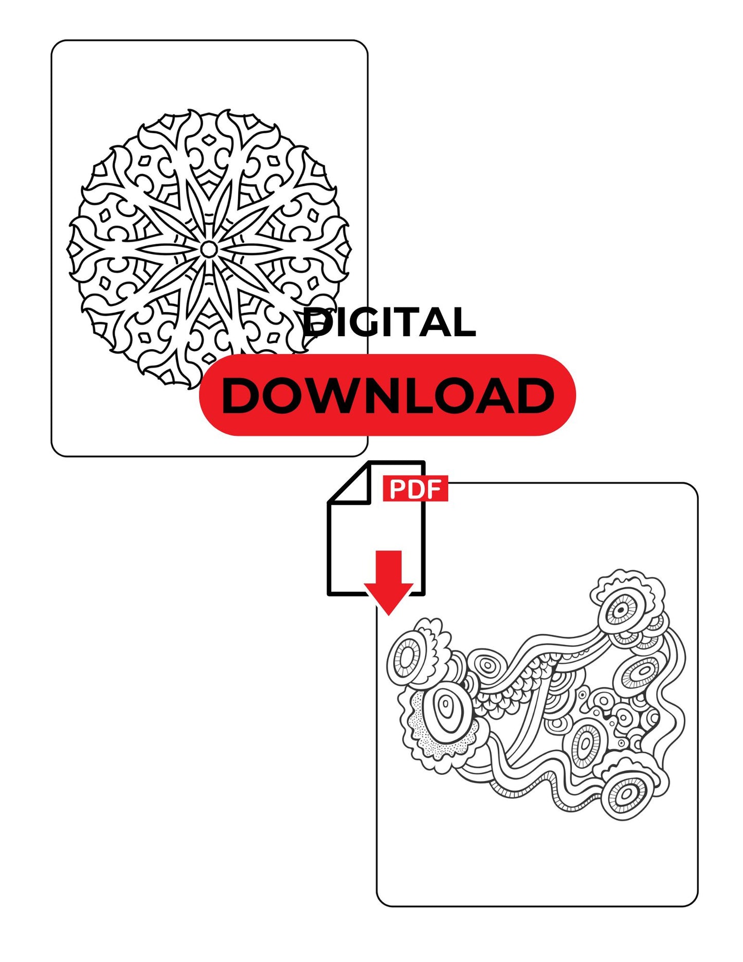 Coloring Book For Adults : 70 Mandalas . Digital Printing Market