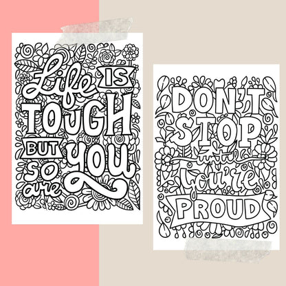 Motivation Quotes Coloring Book .  Digital Printing Market