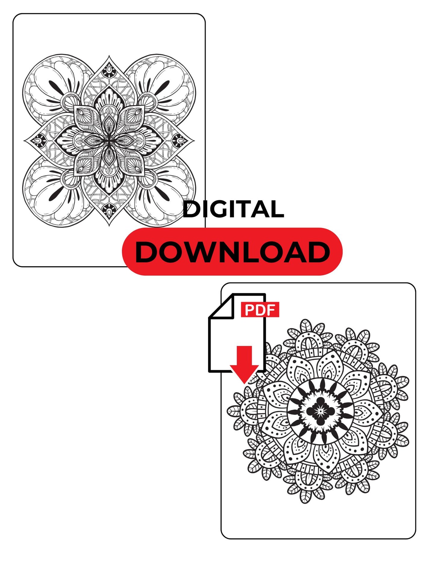 Coloring Book For Adults : 70 Mandalas . Digital Printing Market