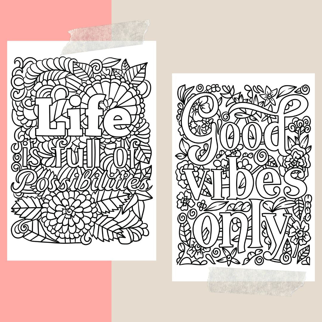 Motivation Quotes Coloring Book .  Digital Printing Market