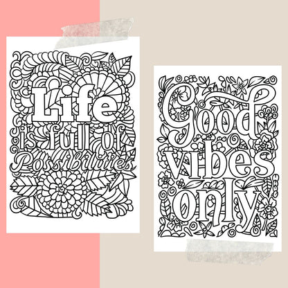 Motivation Quotes Coloring Book .  Digital Printing Market