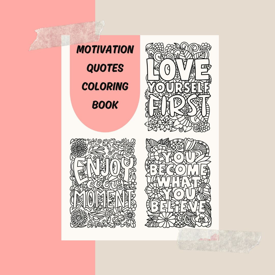 Motivation Quotes Coloring Book .  Digital Printing Market