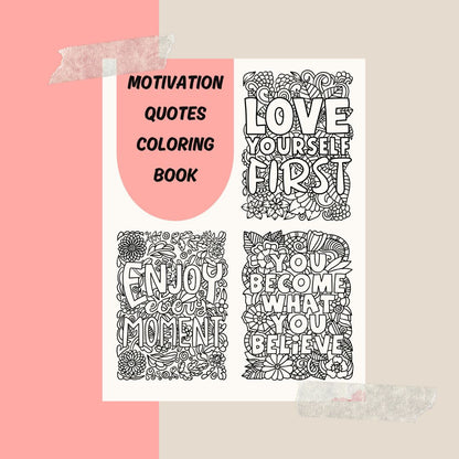 Motivation Quotes Coloring Book .  Digital Printing Market