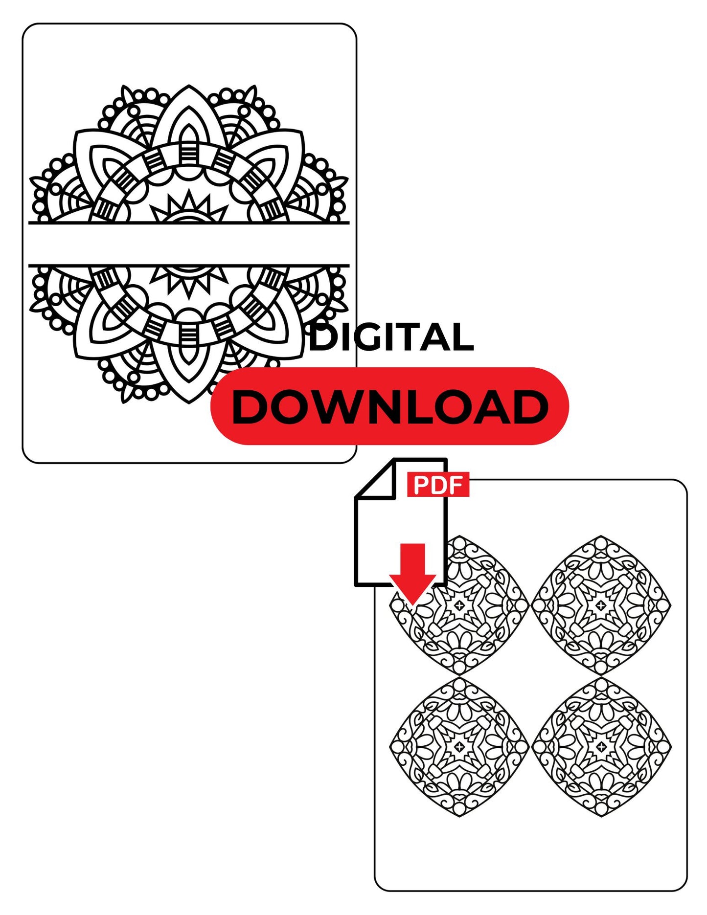 Coloring Book For Adults : 70 Mandalas . Digital Printing Market